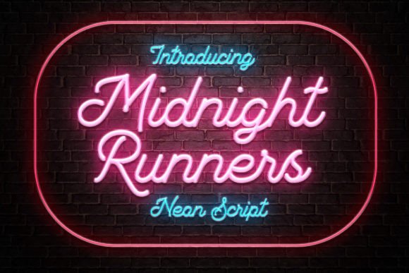 Midnight Runners: A Neon Script Font for Bold Designs