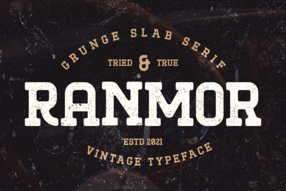 Ranmor: A Bold Vintage Slab Serif for Impactful Designs