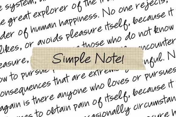 Simple Note: A Casual Handwriting Font with Natural Stroke